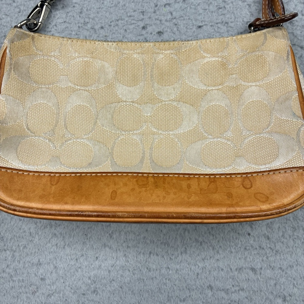 Vintage Coach 6094 Signature Demi Mini Bag Beige Brown Canvas Leather Purse - Picture 7 of 15